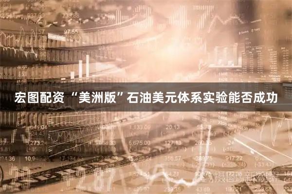 宏图配资 “美洲版”石油美元体系实验能否成功
